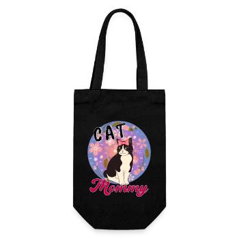 Cat Mommy Funny Cat Best Cat Mom Ever Meow - Gift Bag for Bottles - black - Front