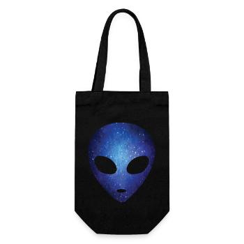 Psychedelic Alien Head Cosmic Galaxy Outer Space - Gift Bag for Bottles - black - Front