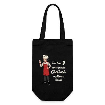 Ich bin 9 - Jungen Koch - Geschenkbeutel für Flaschen - Schwarz - Vorne