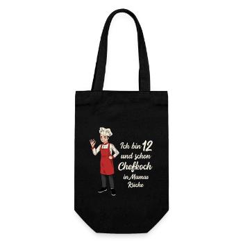 Ich bin 12 - Jungen Koch - Geschenkbeutel für Flaschen - Schwarz - Vorne