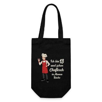 Ich bin 13 - Jungen Koch - Geschenkbeutel für Flaschen - Schwarz - Vorne
