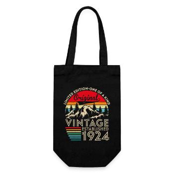 Original vintage established in 1924 anniversary - Gift Bag for Bottles - black - Front