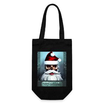 Merry Christmas Skull of Santa Claus with Beard - Gift Bag for Bottles - black - Front