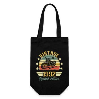 Vintage 1992 Retro Motorcycle Birthday Gift - Gift Bag for Bottles - black - Front