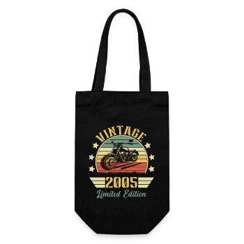 Vintage 2005 Retro Motorrad Geburtstagsgeschenk - Geschenkbeutel für Flaschen - Schwarz - Vorne