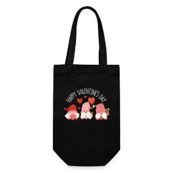 Happy Valentines Day Gnome Liebe Gnome Paar - Geschenkbeutel für Flaschen - Schwarz - Vorne