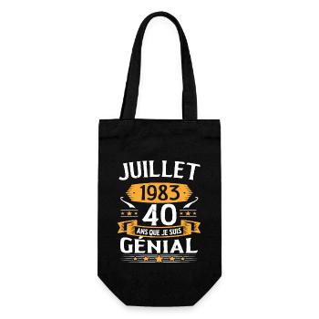 Juillet 1983 40 Ans Que Je Suis Génial Cadeau - Sac à bouteille - noir - Devant