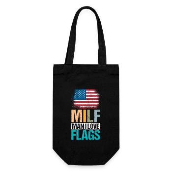 USA Flags Idependence Day Man Retro - Geschenkbeutel für Flaschen - Schwarz - Vorne