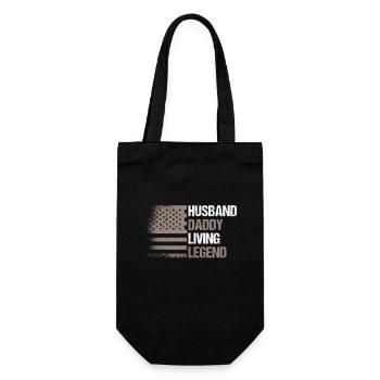 USA Flag Husband Daddy Living Legend - Geschenkbeutel für Flaschen - Schwarz - Vorne