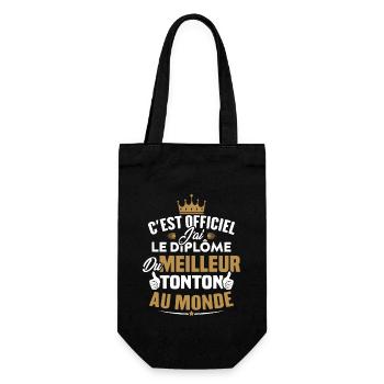 J'ai le diplôme du meilleur tonton au monde - Sac à bouteille - noir - Devant