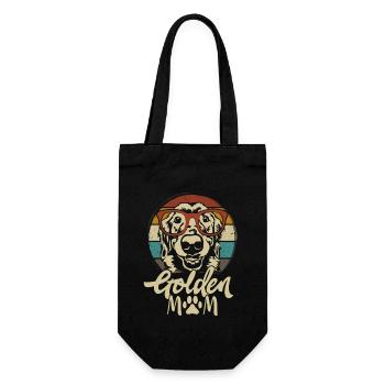 Golden Retriever Golden Mom Hunde Mama Frauchen - Geschenkbeutel für Flaschen - Schwarz - Vorne