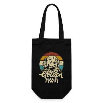 Golden Retriever Golden Mom Hunde Mama Frauchen - Geschenkbeutel für Flaschen - Schwarz - Vorne