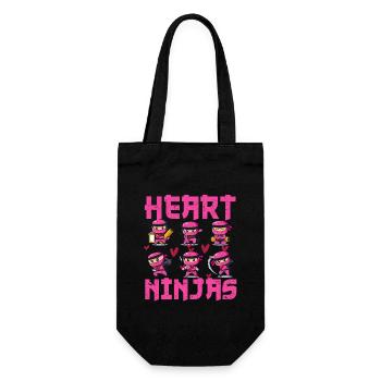 Herz Ninjas Liebe Japanische Kultur Ästhetik - Geschenkbeutel für Flaschen - Schwarz - Vorne