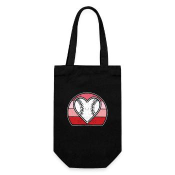 Baseball Herz lustig Softball Spieler Trainer Fan - Geschenkbeutel für Flaschen - Schwarz - Vorne