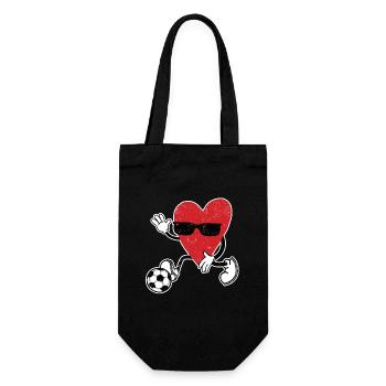 Cœur de jouer au football Jeu de football de la Saint-Valentin - Sac à bouteille - noir - Devant