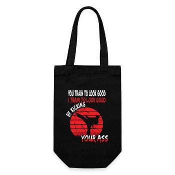 Taekwondo Train to look good funny Martial arts - Gift Bag for Bottles - black - Front