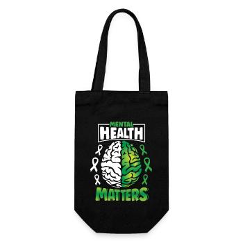 Les questions de santé mentale sensibilisent le cerveau - Sac à bouteille - noir - Devant