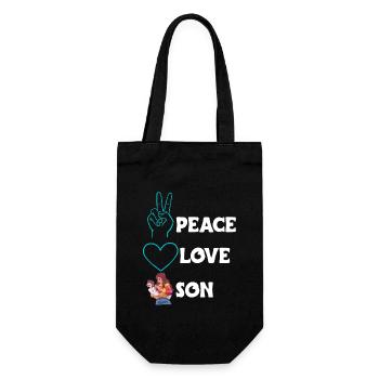 Peace Love Mom Son Boy - Gift Bag for Bottles - black - Front