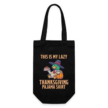 Das ist mein fauler Thanksgiving-Pyjama Kleinkind Türkei - Geschenkbeutel für Flaschen - Schwarz - Vorne