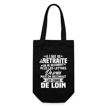 Avec l'age on reconnaît les cons de loin - Sac à bouteille - noir - Devant