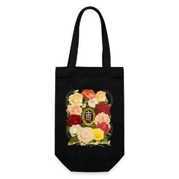 IHS Jesus Jesus Christus vintage-Rosenmotiv Spruch - Geschenkbeutel für Flaschen - Schwarz - Vorne