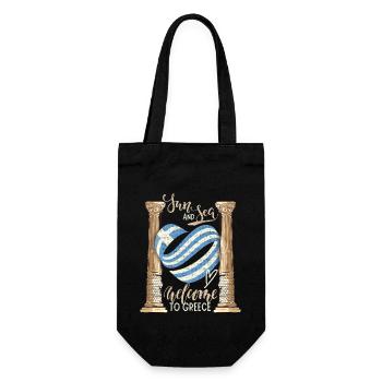 Greece, Sun and Sea Ancient Ruins - Gift Bag for Bottles - black - Front