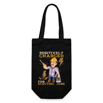 Electrician, electronics technician funny saying - Gift Bag for Bottles - black - Front