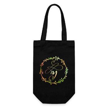 Monogram, letter Y, calligraphy ornament - Gift Bag for Bottles - black - Front