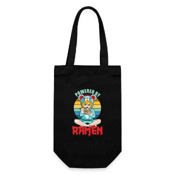 Funny Japan Kawaii Style Powered by Ramen - Gift Bag for Bottles - black - Front