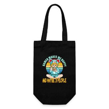Mignon Japon Kawaii Anime Funny Ramen me rend heureux - Sac à bouteille - noir - Devant