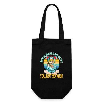 Ramen Makes Me Happy You Not So Much - Gift Bag for Bottles - black - Front