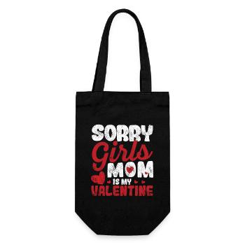 Lustige Valentinstag Mama Sorry Mädchen Mama ist - Geschenkbeutel für Flaschen - Schwarz - Vorne