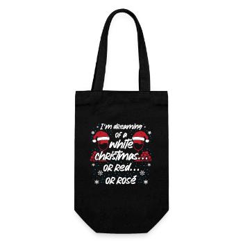 Weihnachten Wein Weinglas Weihnachtsdekoration - Geschenkbeutel für Flaschen - Schwarz - Vorne