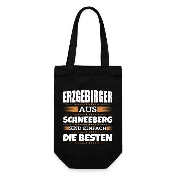 Erzgebirger aus Schneeberg - Geschenkbeutel für Flaschen - Schwarz - Vorne