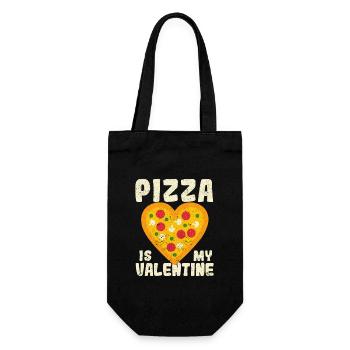 Pizza Is My Valentine Love Heart Valentine's Day - Gift Bag for Bottles - black - Front