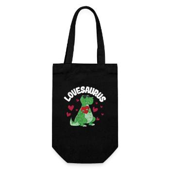 Valentinstag Dinosaurier Trex Valentinstag Liebe - Geschenkbeutel für Flaschen - Schwarz - Vorne