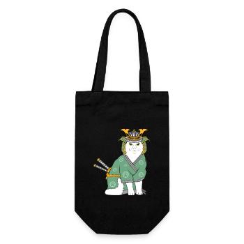 Neko Samurai Funny - Gift Bag for Bottles - black - Front