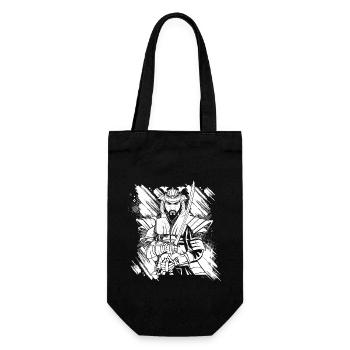 Japanese Samurai Warrior - Gift Bag for Bottles - black - Front
