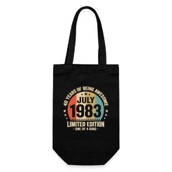 Juillet 1983 40 Ans Anniversaire Vintage Cadeau - Sac à bouteille - noir - Devant