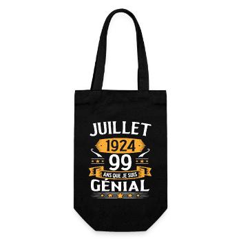Juillet 1924 99 Ans Que Je Suis Génial Cadeau - Sac à bouteille - noir - Devant