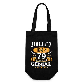 Juillet 1944 79 Ans Que Je Suis Génial Cadeau - Sac à bouteille - noir - Devant