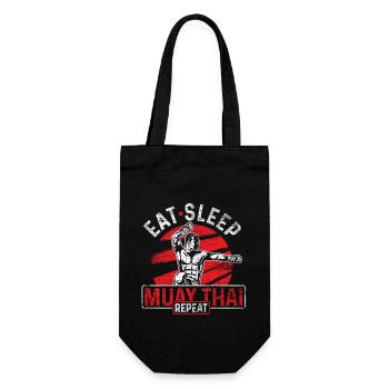 Eat sleep muay thai repeat grunge - Gift Bag for Bottles - black - Front
