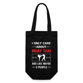 Funny 3 People 02 Muay Thai - Gift Bag for Bottles - black - Front