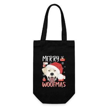 Labrador Frohe Weihnachten - Geschenkbeutel für Flaschen - Schwarz - Vorne