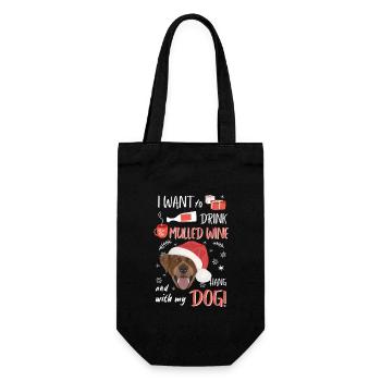 Labrador vin chaud Noël - Sac à bouteille - noir - Devant