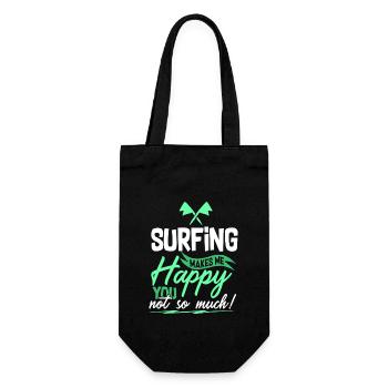 Surfen Surfer Spruch - Geschenkbeutel für Flaschen - Schwarz - Vorne