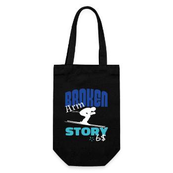 Broken Arm Story Lustiger Ski Abfahrt Sport - Geschenkbeutel für Flaschen - Schwarz - Vorne