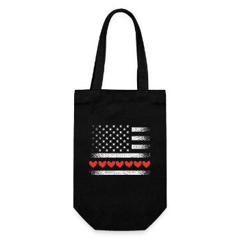 Valentine's Day American Flag Hearts USA Love - Gift Bag for Bottles - black - Front