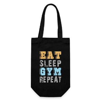 Eat Sleep Gym Repeat Outfit - Geschenkbeutel für Flaschen - Schwarz - Vorne