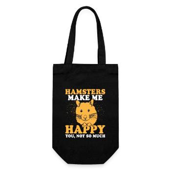 Hamster Make Me Happy You Not So Much Motif - Gift Bag for Bottles - black - Front